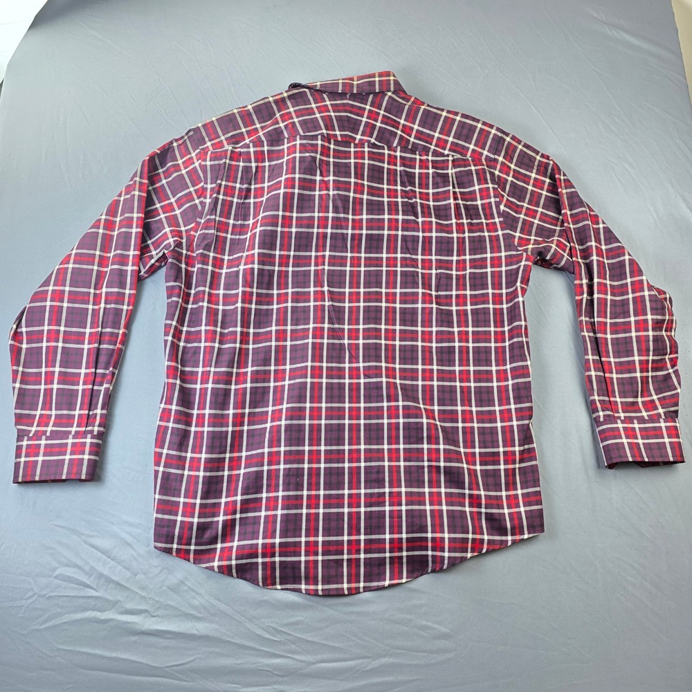 Oxford Golf Mens Super Dry Plaid Button Down Shirt Purple Red Cotton Large‎ L - Picture 9 of 9